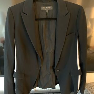 Black blazer with white detail from rag and bone